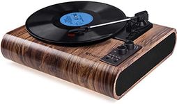 VOKSUN Record Player,Built-in Dual Channel Stereo Speakers with New Upgraded Ruby Stylus, 3-Speed Premium Retro Bluetooth Turntable Suitable for Gift Giving, with AM/FM Function.