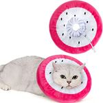ANWA Adjustable Cat Cone Collar Soft, Cute Cat Donut Collar After Surgery, Kitten Recovery Cones to Stop Licking