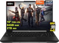 ASUS TUF Gaming A16 Laptop 16" FHD+ 165Hz 7ms 100% sRGB AMD Octa-core Ryzen 7 7735HS 64GB RAM 2TB SSD Radeon RX 7700S 8GB (>RTX4060) Backlit USB-C USB4 Fast Charging Win11 w/ICP Accessory