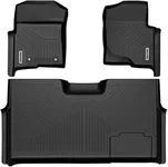 OEDRO Floor Mats Fit for 2010-2014 Ford F-150 SuperCrew/Crew Cab with 1st Row Bucket Seat, TPE All-Weather F-150 Truck Liners, 1st & 2nd Row, Black