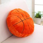 JIAHG Unique Basketball Shaped Throw Pillow Cushion Winter Plush Sofa Throw Pillow Soft Cuddle Pillow Stuffed Long Sleeping Bed Pillow Xmas Birthday Sports Fan Gift for Men Him Boyfriend