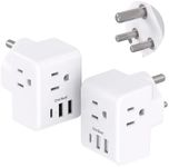 2 Pack India Power Adapter, One Bea