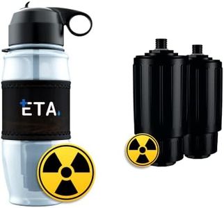 ETA Alkaline Water Filter Bottle for Travel, Camping, Hiking, Backpacking, Emergency, Survival | Removes up to 99.99% of Harmful contaminants, 9.5pH, Protects the Nutrient & Mineral Value, Made in USA
