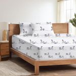 Bicycle Print Bed Sheet for King Bed|Bedding Sets King Size for Kids Girls Teens Room Decor (City Bicycle)