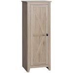 HOMCOM 48" Kitchen Pantry Cabinet, Farmhouse Storage Cabinet with Barn Door and Adjustable Shelves, Natural