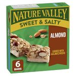 NATURE VALLEY Almond Sweet and Salty Granola Bars, No Artificial Flavours, No Artificial Colours, Made with Whole Grain Oats, Pack of 6 Bars, Loaded with Almonds, Dipped in Almond Butter Coating