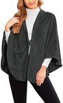 Ekouaer Women's Bed Jacket Shawls Cardigan Flannel Robe Loungewear Coverup Poncho