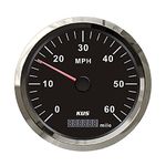 KUS Waterproof GPS Speedometer 60MPH Speed Gauge 110mm For Boat Truck Auto Trailer Car Yachts With Backlight 9-32V (Black)