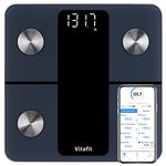 Vitafit Smart Bathroom Scales for Body Weight, Weighing Scales Professional Factory SINCE 2001, App Sync 13 Body Composition including BMI, Body Fat and Muscle, 28st/400lb/180kg, Black