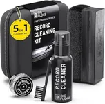 Big Fudge Premium Vinyl Record Cleaning Kit - 5-in-1 Vinyl Record Cleaner - Incl. Velvet Brush, Cleaning Fluid, Stylus Gel, Carbon Fibre Brush & Storage Case - Professional Record Player Accessories