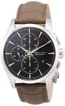 Hamilton Watch Jazzmaster Auto Chrono | Swiss Made | 42mm Stainless Steel Case | Anthracite Dial Analog Watch | Grey Leather Strap (Model: H32586881), Anthracite, Modern