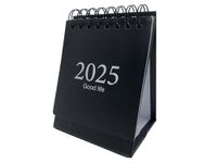 Mini Desk Calendar 2024-2025 - July 2024 until December 2025 Small Desktop Calendar Mini Daily Schedule Thick Paper Twin-Wire Binding with Stickers for Home Office School (Black)