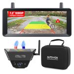 AUTO-VOX Solar Magnetic Wireless Reversing Camera Kit: 1 Minute Install, Smart Detection Helps Spot Cars & Pedestrians, 7.2" 1080P Split Screen Monitor, Reverse Camera for Van Caravan Trailer
