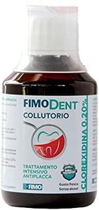 Fimodent Collutorio - Clorexidina 0.20% con SPDD (Sistema Protezione Discromie Dentali) e gradevole gusto menta - Trattamento antiplacca e antibatterico intensivo - 200ml