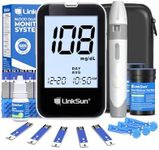 LinkSun G-425-2V Blood Glucose Monitor Kit, 100 Test Strips, 100 Lancets, 1 Blood Sugar Monitor, 1 Lancing Device, Diabetes Testing Kit No Coding, Glucometer Large Display, Glucose Meter for Home Use