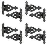 Adonai Hardware Alleluia Antique Cast Iron Vintage T Hinges (5.3 Inch x 8 Pack, Beeswax Living Finish) for Barn Doors, Gates, Cabinets, Sheds, Windows, Wooden Box, Furniture, Chest and Trunks