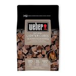 Weber Natural Lighter Cubes | BBQ Lighter Easy Ignition | 100% Natural Barbeque Lighters | Fire Lighters Multipack for Charcoal BBQ | 48 Pieces | Quick & Convenient | Eco Conscious CO2 Neutral (17612)