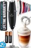Zulay Kitchen Powerful Milk Frother Wand With Duracell Batteries - Ultra Fast Handheld Drink Mixer - Electric Whisk Foam Maker for Coffee, Lattes, Cappuccino & Matcha - Z1 Motor - Black