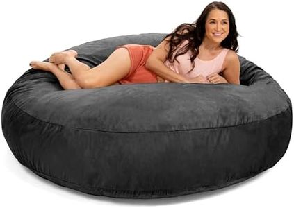 Jaxx 6 Foot Cocoon Large Bean Bag Chairs for Adults, Black