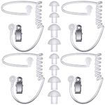 4 Pcs Secret Earpiece Headphones Ear Piece Toys with 4 Pairs Different Size Headphones Guard Ear Piece Costume Accessory Aids Ear Plugs Snap Replacement Acoustic Tube for 2 Way Headsets