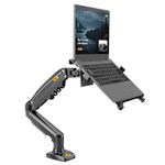 Gadget Wagon 17-27" Gas Strut LED Monitor Desk Arm with Laptop Tray 360 Degree Swivel tilt F80 Fp2