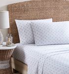 Tommy Bahama - Queen Sheets, Cotton Percale Bedding Set, Crisp & Cool, Stylish Home Decor (Starfish Treasure Grey, Queen)