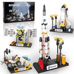 Space Exploration Shuttle Toys for Boys, STEM Aerospace Building Kit Toy with Rocket, Space Shuttle, Moon Buggy and Satellite, Best Gifts for 6, 7, 8, 9, 10+ Year Old Boys (415 PCS)