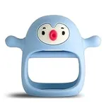 Smily Mia Teething Toys for Babies 0-6 Months, Never-Drop Penguin Teether for Babies 3-6Months,Soothing Teether for Infants &New Borns, Teething Pacifiers for Breast-Feeding Babies, Light Blue