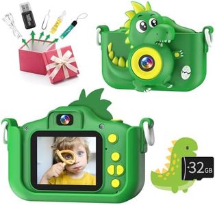 Kids Camera Toys, Kids Digital Camera for Ages 3-12 Boys Childrens Toddler,Selfie 1080p HD Video Camera Toys Gift for 3 4 5 6 7 8 9 Year Old Kids-with 32GB SD Card [ Dinosaur ]