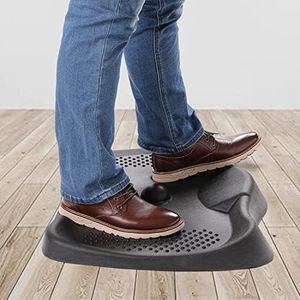 Standing Mat by DAILYLIFE, Anti Fatigue Comfort Mat for Standing Desk, Ergonomic Stand Up Mat with Massage Ball, Cushiony & Durable Kitchen Floor Mat for Office, Workplace, Home (Large, Black)