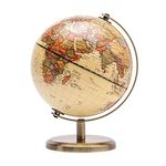 Annova Antique Globe Dia 5.5-inch / 14CM - Educational/Geographic/Modern Desktop Decoration - Stainless Steel Arc and Base - for School, Home, and Office (Antique 5.5“) (Brown-1)