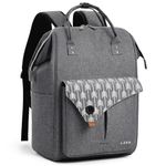 Lekesky Laptop Rucksack Bag 15.6 Inch Computer Backpack School Bag for Travel Business College Women Men- Grey