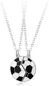 DOYYCA Best Friend Necklace Gifts Friendship Necklace Magnetic Matching Football Soccer Basketball Pendant BFF Necklace for 2 Boys Girls, Metal, No Gemstone