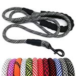 MayPaw Heavy Duty Rope Dog Leash, 3/4/5/6/7/8/10/12/15FT Nylon Pet Leash, Soft Padded Handle Thick Lead Leash for Large Medium Dogs Small Puppy