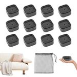 12Pack Furniture Risers, 1.38inch Adjustable Bed and Furniture Risers, Heavy Duty Stackable Bed Lifts Risers Chair Sofa Couch Tables Washing Machine Risers, Suitable for Square & Circle Desk Leg