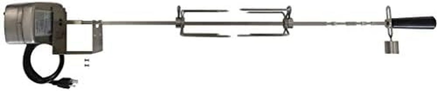 OneGrill 3WSS40 Stainless Steel Grill Rotisserie (Compatible with All Weber 300 Series 3 Burner Genesis/Genesis II/Spirit/Spirit II) W/ 13 Watt Electric Motor; 3/8 Inch Square Spit Rod.