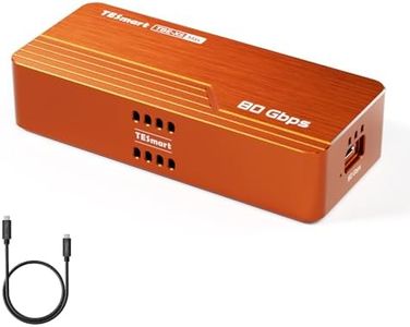 TESmart 80Gbps M.2 NVMe SSD Enclosure with ASM2364 Chip, High-Speed 7000MB/s | Compatible w/Thunderbolt 5/USB4 v2/USB 3.2 gen 2x2 (20Gbps), PCIe 5.0 SSD | Smart Cooling | Aluminium Alloy(TBE-X5Max)