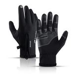 Gustave® Waterproof Winter Gloves for Men and Women, Anti-Slip, Touchscreen Five-Finger Technology, Warm Soft Lining Riding Gloves for Outdoor Activities, Driving, Cycling - XL