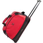 OIWAS Small Holdall with Wheels Travel Wheeled Duffel Bag Weekend Bag for Men and Women Overnight Expandable Sport Bag 50L to 60L Red