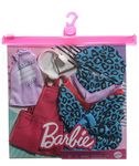 Barbie GRC86​ Fashions 2-Pack Clothing Set, for Doll Include Animal-Print Hoodie Dress, Red Overalls & 2 Accessories, Gift for Kids 3 to 8 Years Old, Multicolor, 22.86 cm*2.54 cm*22.86 cm