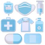 NEWEST 8 Pads Small Funny Nurse Sticky Notes, Self Stick Cute Memo Pads for Medical Students Hospital School (Blue)