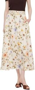 GOELIA Womens Boho Maxi Skirts Summer Floral Print A-Line Skirt 2026 Casual High Waist Tencel Blend Long Skirt Beach Vacation Wedding Guest Elegant Skirts 4th of July Outfits