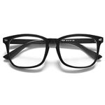 Lanomi Rectangle Reading Glasses 1.0 1.25 1.5 1.75 2.0 2.25 2.5 2.75 3.0 3.5 4.0 Womens Men Blue Light Blocking Computer Glasses Lightweight Eyeglasses for Unisex Bright Black Frame 1.25