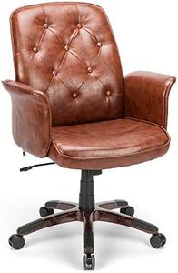 Perfur Casa Chaise de Bureau Ergonomique réglable en Cuir avec Soutien Dorsal Confortable et accoudoirs pivotants pour Chambre à Coucher et Maison