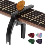 TANMUS 3in1 Guitar Capo for Acoustic and Electric Guitars(with Pick Holder and 4Picks),Ukulele,Guitar Accessories