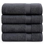 Bath Sheets Bathroom Towel Set- 4 Pack 100% Cotton Extra Large Bath Towels, Oversized Bath Towels, Luxury Bath Towels Large Bathroom Set, Shower Towels Bath Towel Sets for Bathroom, 35x66 - Black