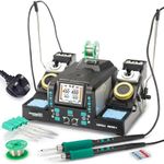 YIHUA 982D-II 2-in-1 Precision Soldering Station Kit with C210 & C245 Precision Soldering Iron, Auto Calibration, Adaptive Display PID Temp. Control, Rapid Heating (UK Plug)