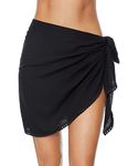 Lecieldusoir Women's Plus Size Sarong Coverups Black Beach Wrap Bathing Suit Wrap Skirts Bikini Cover Ups