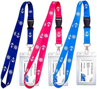 Cruise Lanyards, 3 Pack Waterproof Cruise Lanyard with Detachable Buckle & ID Badge Holder for Cruises Ships Key Cards, Cruise Essentials & Must Have Accessories (Light Blue + Dark Blue + Red)