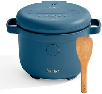 Our Place Rice Cooker | Compact Rice Cooker 3-Cup Uncooked / 6-Cup Cooked with Ceramic Nonstick Inner Pot | Fuzzy Logic Multi-Cooker for White & Brown Rice, Oatmeal & Grains | Delay Timer & Auto Keep Warm | Blue Salt